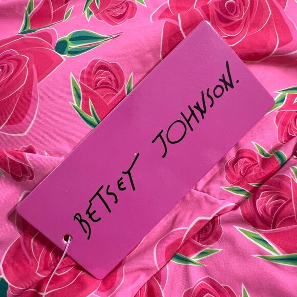 Betsey Johnson Womens One Piece Swimsuit Scuba Knit Half Zip Long Sleeve Pink M - Picture 11 of 14